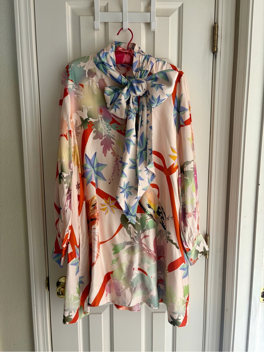 The Caroline Tie-Neck Mini Dress by Maeve